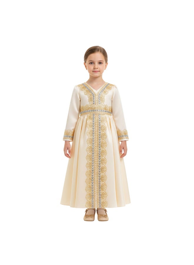 D'Daniela D' Daniela - Golden Bloom Jalabiya - Cream - Image 1